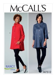 7512 MCCALLS ZIEMAN LOOSE FIT SHORT - LONG SLEEVE BUTTON  JACKET PATTERN XS-XL UNCUT